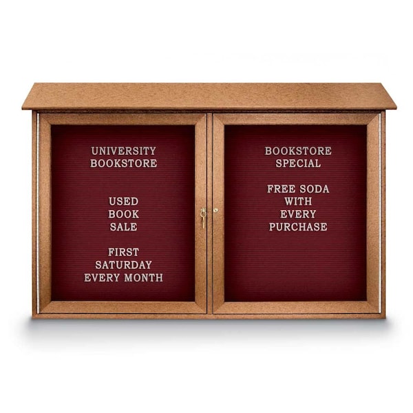 Indoor Enclosed Combo Board, 48"x36", Bronze Frame/Green & Forbo